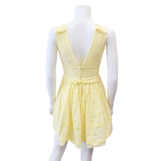 SELF-PORTRAIT | Yellow Eyelet Lace Sleeveless Mini Dress