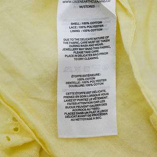 SELF-PORTRAIT | Yellow Eyelet Lace Sleeveless Mini Dress