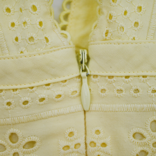 SELF-PORTRAIT | Yellow Eyelet Lace Sleeveless Mini Dress