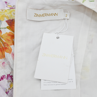 ZIMMERMANN | Harmony Floral Linen Flounce Mini Dress