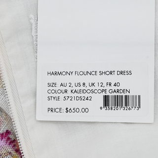 ZIMMERMANN | Harmony Floral Linen Flounce Mini Dress