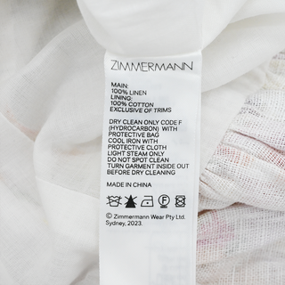 ZIMMERMANN | Harmony Floral Linen Flounce Mini Dress