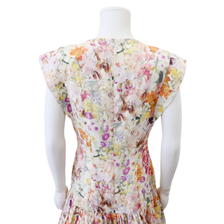 ZIMMERMANN | Harmony Floral Linen Flounce Mini Dress