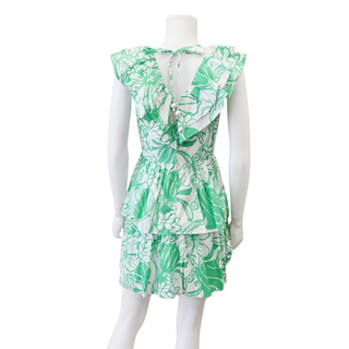 Ritamarie Spearmint Tulips Ruffled Mini Dress