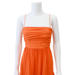 LA LIGNE | Bright Orange Tiered Midi Dress