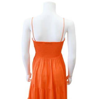 LA LIGNE | Bright Orange Tiered Midi Dress