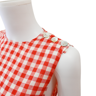 DOEN | Coralie Scarlet Marilyn Gingham Shift Dress