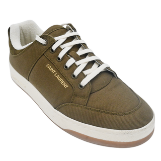 SAINT LAURENT | SL 61 Olive Canvas Low-Top Sneakers