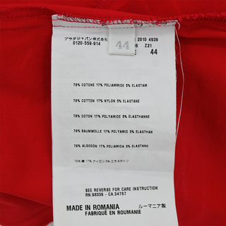 PRADA | Red Off The Shoulder Cotton-Blend Blouse