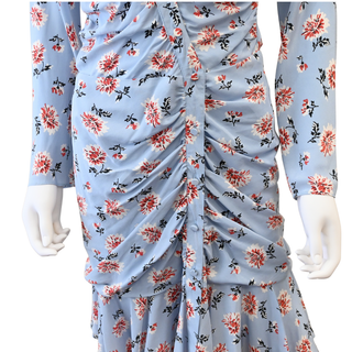 VERONICA BEARD | Rowe Sky Blue Floral Mini Dress