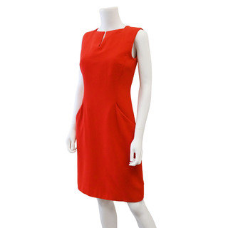 ALEXANDER MCQUEEN | Red Sleeveless Sheath Dress