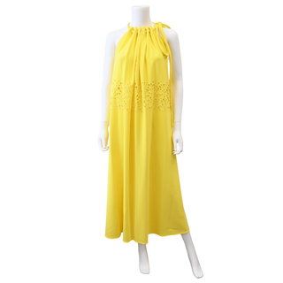 PROENZA SCHOULER | Yellow Crepe Halter Maxi Dress