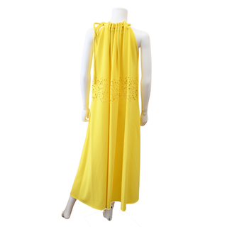 PROENZA SCHOULER | Yellow Crepe Halter Maxi Dress