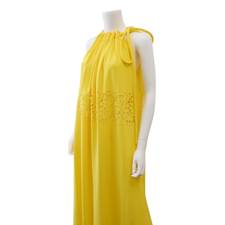 PROENZA SCHOULER | Yellow Crepe Halter Maxi Dress