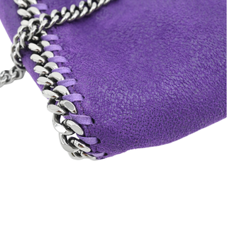 Purple Vegan Suede Falabella Mini Tote Crossbody Bag