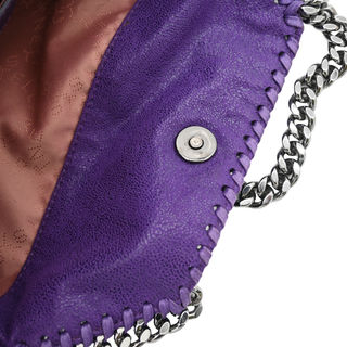 Purple Vegan Suede Falabella Mini Tote Crossbody Bag