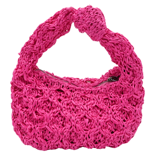 Mini Datolite Crochet Fuchsia Top Handle Bag