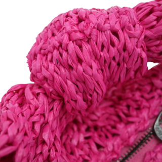 MARIA LA ROSA | Mini Datolite Crochet Fuchsia Top Handle Bag