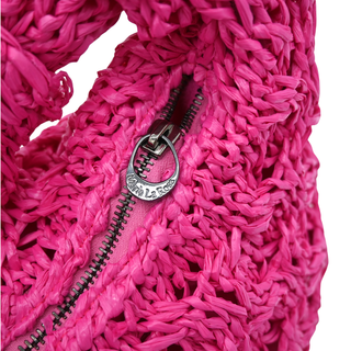 MARIA LA ROSA | Mini Datolite Crochet Fuchsia Top Handle Bag
