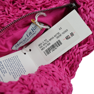 MARIA LA ROSA | Mini Datolite Crochet Fuchsia Top Handle Bag