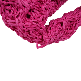 MARIA LA ROSA | Mini Datolite Crochet Fuchsia Top Handle Bag