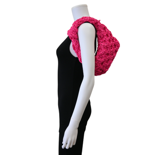 MARIA LA ROSA | Mini Datolite Crochet Fuchsia Top Handle Bag