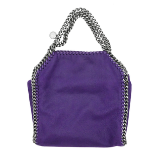 Purple Vegan Suede Falabella Mini Tote Crossbody Bag