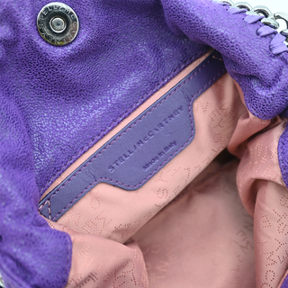 Purple Vegan Suede Falabella Mini Tote Crossbody Bag