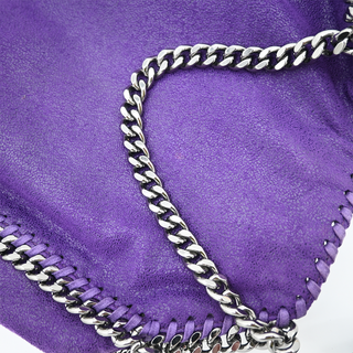 Purple Vegan Suede Falabella Mini Tote Crossbody Bag