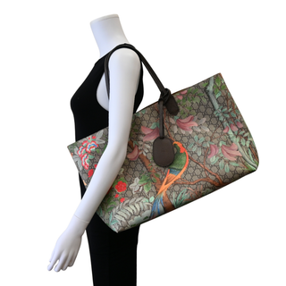 GG Supreme Tian Floral Bird Tote Bag