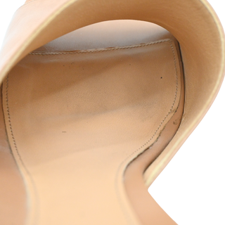 BOTTEGA VENETA | Dark Beige Leather Square Toe Heeled Mules