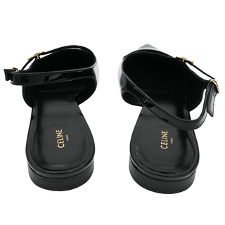 Judy Black Patent Mary Jane Slingback Flats