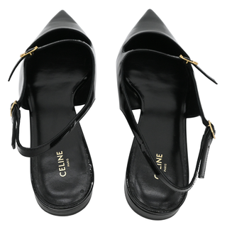 Judy Black Patent Mary Jane Slingback Flats