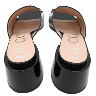 GUCCI | Black Patent Horsebit Heeled Mules