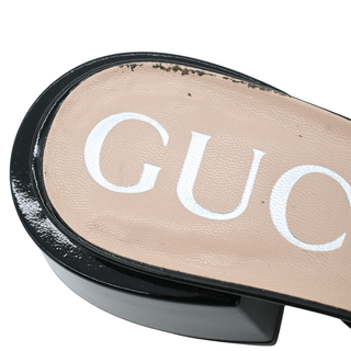 GUCCI | Black Patent Horsebit Heeled Mules