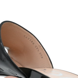 GUCCI | Black Patent Horsebit Heeled Mules