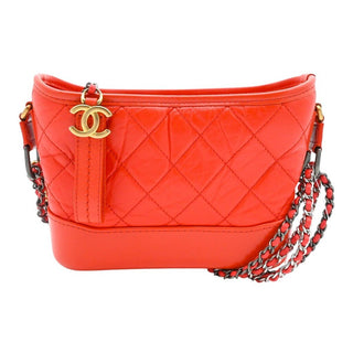 CHANEL | Orange Quilted Leather Gabrielle Hobo Shoulder Bag