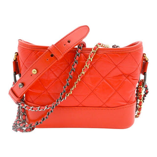 CHANEL | Orange Quilted Leather Gabrielle Hobo Shoulder Bag