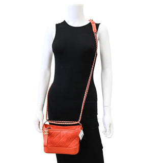 CHANEL | Orange Quilted Leather Gabrielle Hobo Shoulder Bag
