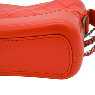CHANEL | Orange Quilted Leather Gabrielle Hobo Shoulder Bag