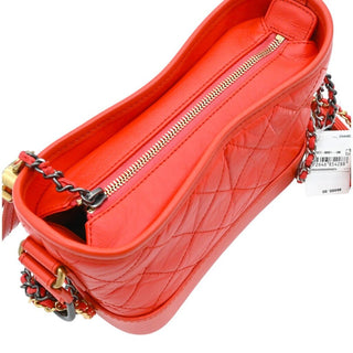 CHANEL | Orange Quilted Leather Gabrielle Hobo Shoulder Bag