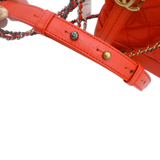 CHANEL | Orange Quilted Leather Gabrielle Hobo Shoulder Bag