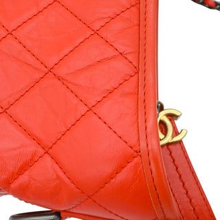 CHANEL | Orange Quilted Leather Gabrielle Hobo Shoulder Bag