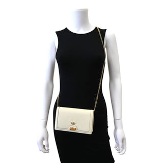 Ivory Leather Mini Diana Bamboo Crossbody Bag