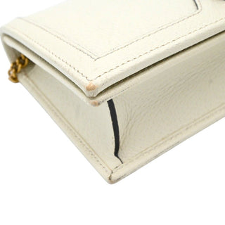 Ivory Leather Mini Diana Bamboo Crossbody Bag