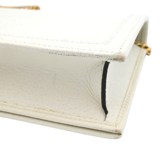 Ivory Leather Mini Diana Bamboo Crossbody Bag