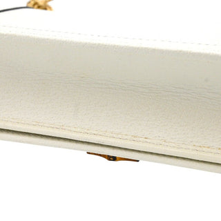 Ivory Leather Mini Diana Bamboo Crossbody Bag