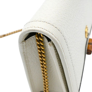Ivory Leather Mini Diana Bamboo Crossbody Bag