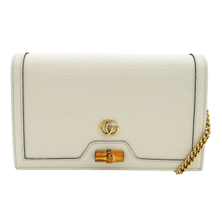 Ivory Leather Mini Diana Bamboo Crossbody Bag