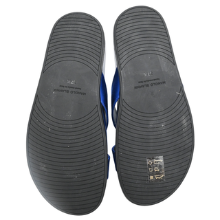 MANOLO BLAHNIK | Chilanghi Blue Satin Jewel Buckle Flat Mules